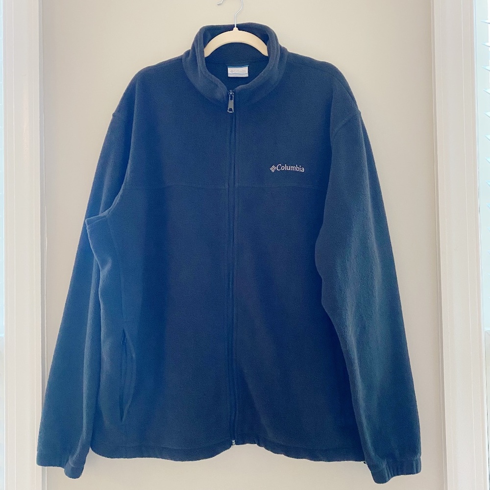 Men's Columbia Fleece Full Zip Collared Jacket - Picture 1 of 3